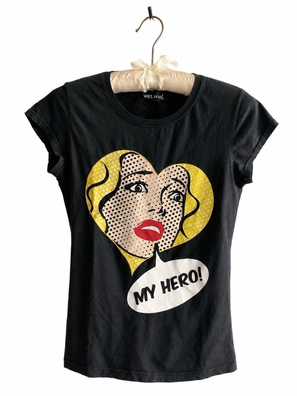 Vintage Y2K Wet Seal My Hero Pop Art Graphic Tee Small - Picture 1 of 8